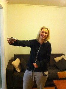 Mel freaking out over the custard